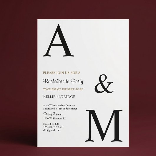 Moderne Minimalistische Monogramma Afscheidsfeestj Kaart