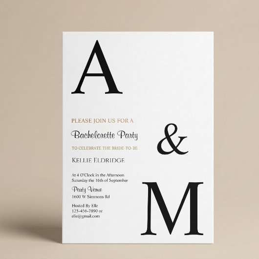 Moderne Minimalistische Monogramma Afscheidsfeestj Kaart