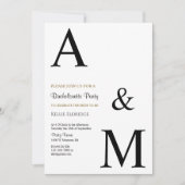 Moderne Minimalistische Monogramma Afscheidsfeestj Kaart (Voorkant)