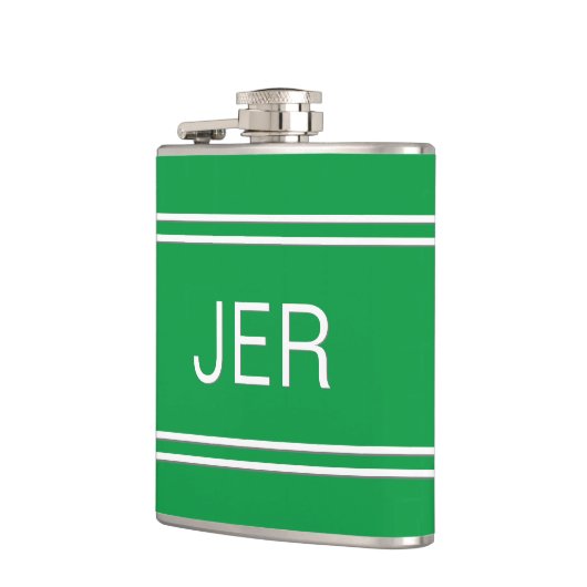 Moderne minimalistische monogrammed Initialen Drin Heupfles (Links)