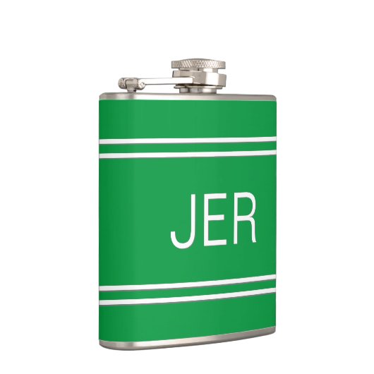 Moderne minimalistische monogrammed Initialen Drin Heupfles (Rechts)