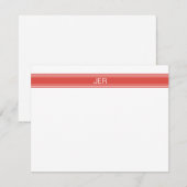 Moderne minimalistische monogrammen, Initialen roo Notitiekaartje (Voorkant / Achterkant)