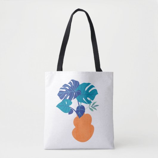 Moderne Minimalistische Monstera Plant Tote Bag (Voorkant)
