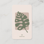Moderne minimalistische Monstera Visitekaartje (Achterkant)