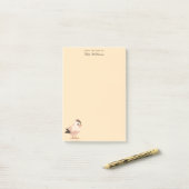 Moderne Minimalistische Mooie Vogel Monogram Schri Post-it® Notes (Op bureau)