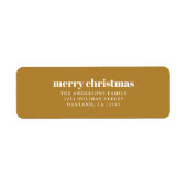 Moderne minimalistische mosterd goud vrolijke kers etiket (Voorkant)