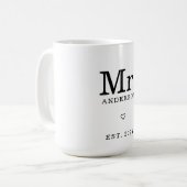 Moderne minimalistische "Mr. Est" aangepaste naam Koffiemok (Voorkant links)