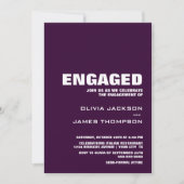 Moderne minimalistische Mulberry verlovingsfeest Kaart (Voorkant)