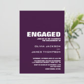 Moderne minimalistische Mulberry verlovingsfeest Kaart (Staand voorkant)