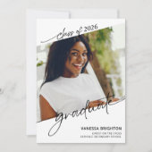 Moderne Minimalistische Multi Foto Afstuderen Kaart (Voorkant)