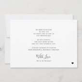 Moderne minimalistische multi fotocollage bruiloft bedankkaart (Achterkant)