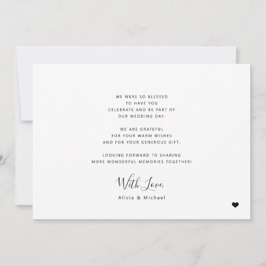 Moderne minimalistische multi fotocollage bruiloft bedankkaart (Achterkant)