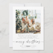 Moderne minimalistische Multi Photo Christmas-Kaar Feestdagenkaart (Achterkant)