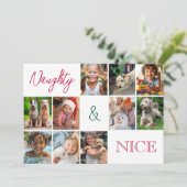 Moderne minimalistische Multi Photo Collage Kerstm Feestdagenkaart (Staand voorkant)