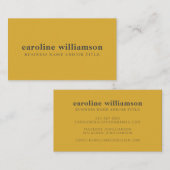 Moderne minimalistische Mustard Gele Grijs Tekst A Visitekaartje (Voorkant / Achterkant)