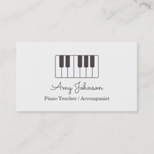 Moderne Minimalistische Muziek Pianoleraar Visitekaartje