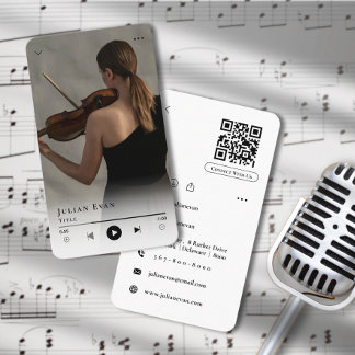 Moderne minimalistische muzikant White Visitekaartje
