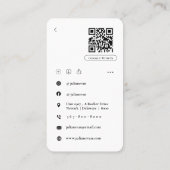 Moderne minimalistische muzikant White Visitekaartje (Achterkant)