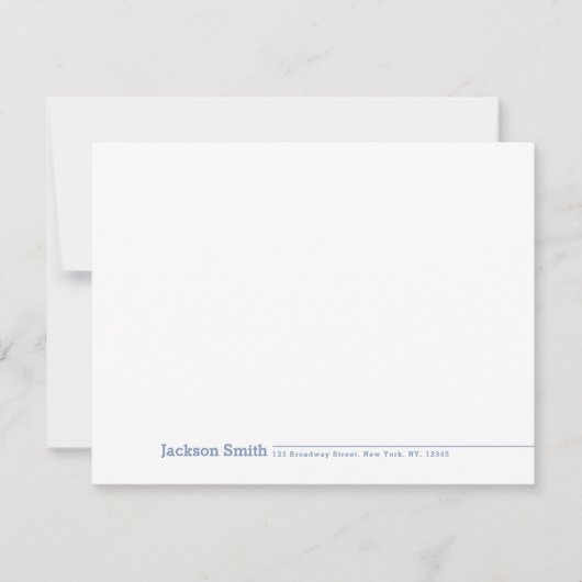 Moderne, minimalistische naam - Aangepaste vermeld Notitiekaartje (Voorkant)