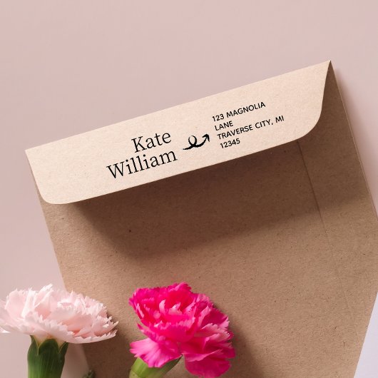 Moderne Minimalistische Naam & Adres Zelfinkende S Zelfinktende Stempel