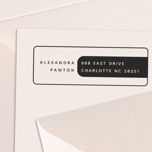 Moderne Minimalistische Naam en Adres Zelfinking S Zelfinktende Stempel