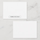 Moderne minimalistische naam Flat Note Kaart Notitiekaartje (Voorkant / Achterkant)