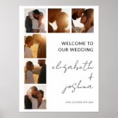 Moderne Minimalistische Naam Fotogrid Huwelijk Wel Poster (Voorkant)