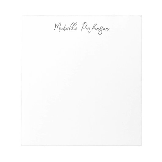 Moderne minimalistische naam gepersonaliseerde kal notitieblok (Voorkant)