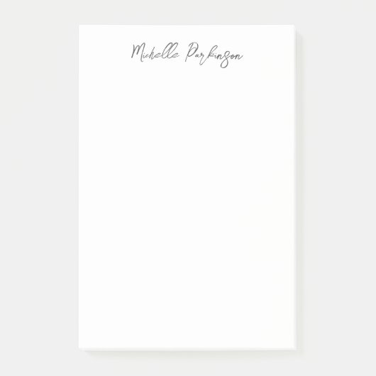 Moderne minimalistische naam gepersonaliseerde kal post-it® notes (Voorkant)
