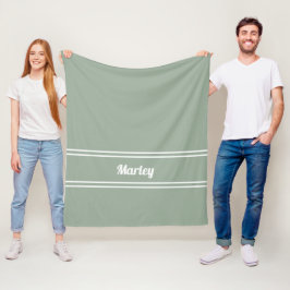 Moderne Minimalistische Naam Initiaal in Schrift S Fleece Deken