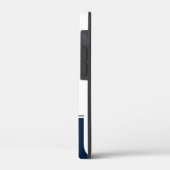 Moderne minimalistische naam iPhone Case | Navy Wh (Achterkant / Links)