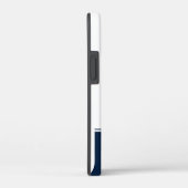 Moderne minimalistische naam iPhone Case | Navy Wh (Achterkant / Rechts)