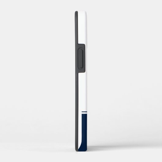 Moderne minimalistische naam iPhone Case | Navy Wh (Achterkant / Rechts)