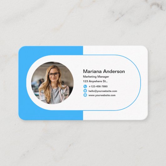 Moderne minimalistische naam & Logo Professional Visitekaartje (Voorkant)