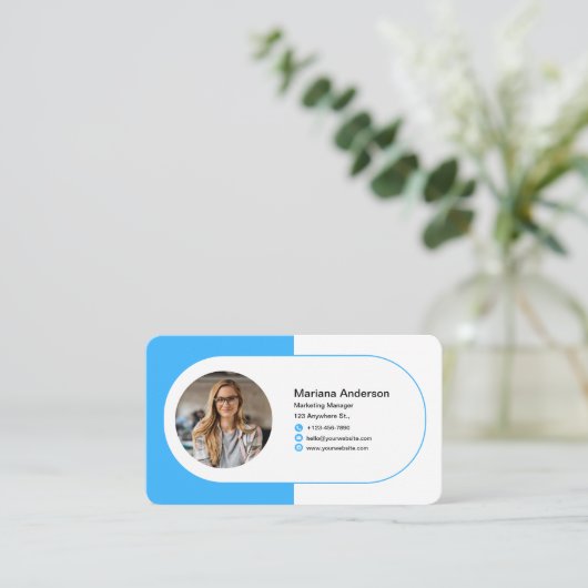 Moderne minimalistische naam & Logo Professional Visitekaartje (Staand voorkant)