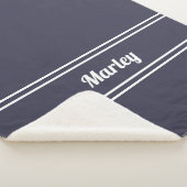 Moderne Minimalistische Naam Monogram Script Chic Sherpa Deken (3/4)