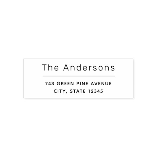 Moderne Minimalistische Naam Retour Adres Stempel (Design)