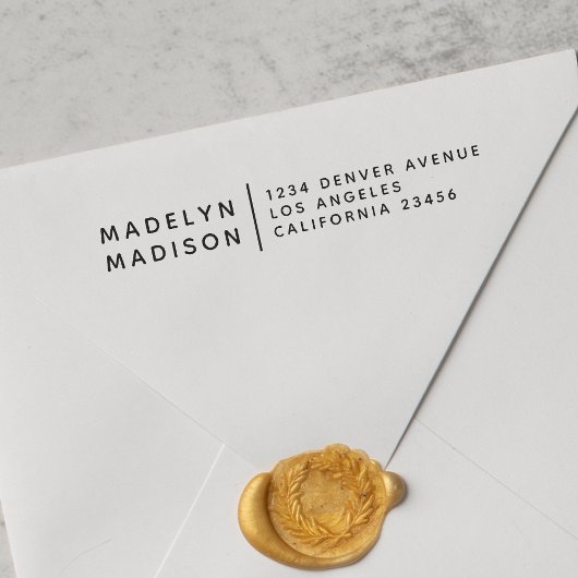 Moderne minimalistische naam retouradres Rubberste Rubberstempel