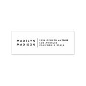 Moderne minimalistische naam retouradres Rubberste Rubberstempel (Afrduk)