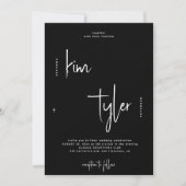 Moderne minimalistische naam schrift bruiloft kaart (Voorkant)