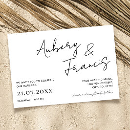 Moderne minimalistische naam script kalligrafie zw kaart