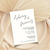 Moderne minimalistische naam script kalligrafie zw kaart