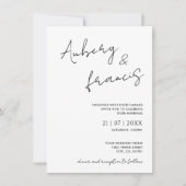 Moderne minimalistische naam script kalligrafie zw kaart (Voorkant)