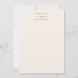 Moderne minimalistische naam van het huwelijk bedankkaart