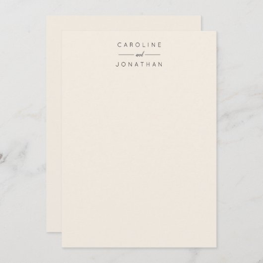 Moderne minimalistische naam van het huwelijk bedankkaart (Voorkant / Achterkant)