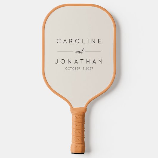 Moderne minimalistische naam van het huwelijk pickleball paddle (Achterkant)
