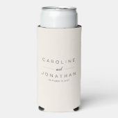 Moderne minimalistische naam van het huwelijk seltzer blikjeskoeler (Seltzer Voorkant)