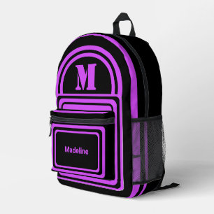 Moderne minimalistische naam van het Initiaal Mono Bedrukte Rugzak