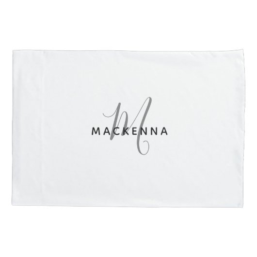 Moderne minimalistische naam van het witte-meisjes kussensloop (Achterkant-Links)