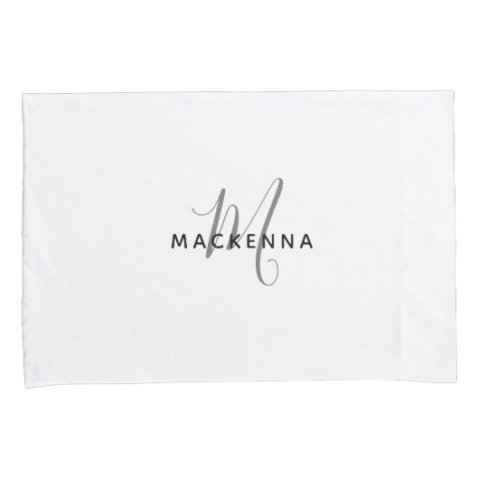 Moderne minimalistische naam van het witte-meisjes kussensloop (Voorkant-Rechts)